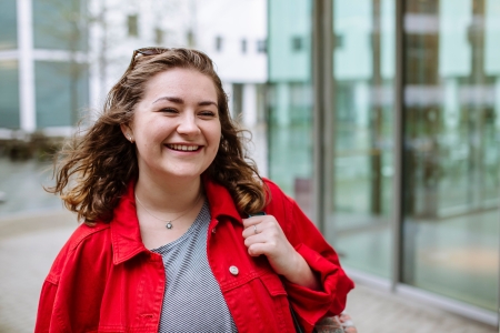 Female student smiling