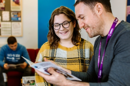 Student finance advisor with a student