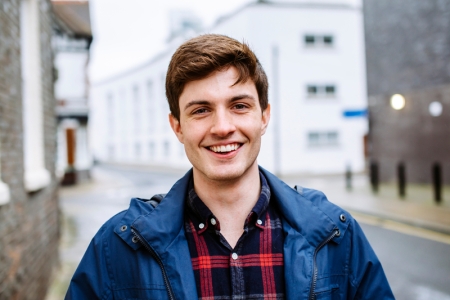 Smiling male student in Portsmouth