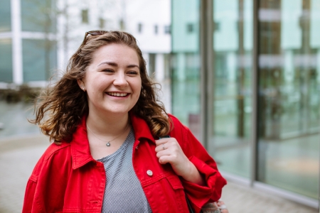Female student smiling