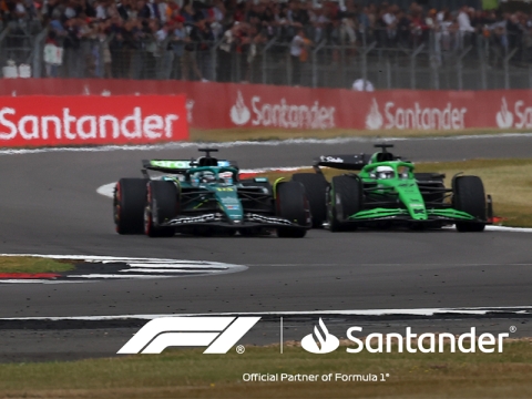 Formula 1 race cars on a track