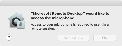 Microphone permissions on macOS