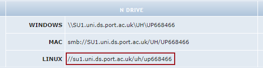 N drive network addresses